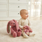 Floral Raspberry Bunny Rattle