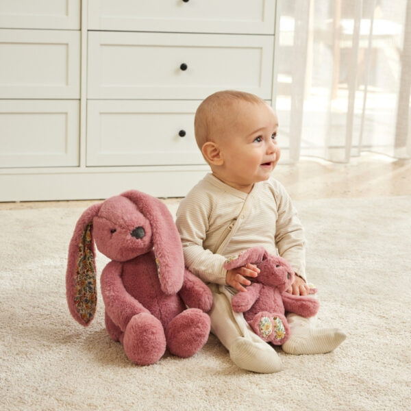 Floral Raspberry Bunny Rattle