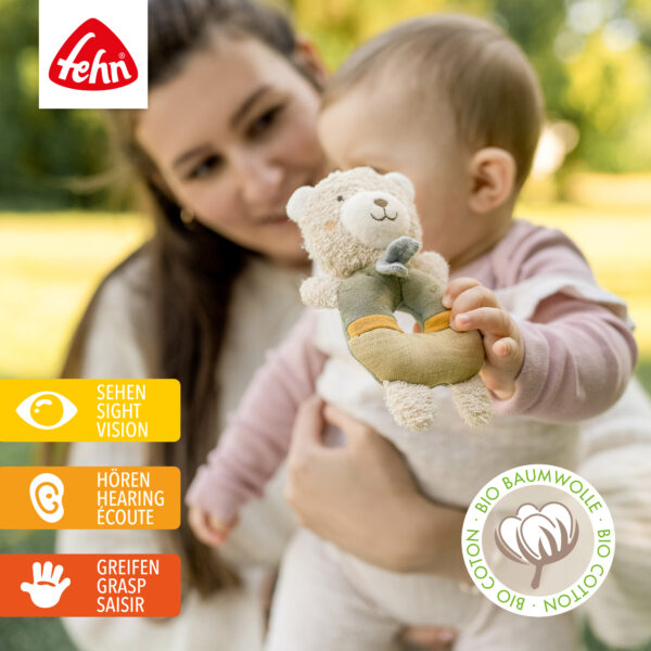 FehnNATUR Soft Ring Rattle Bear