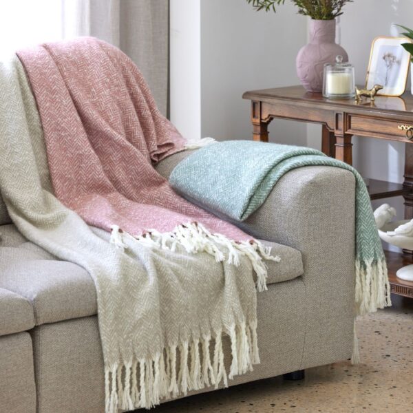 Herringbone Throw - Beige