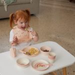 Riley Silicone Dining Set of 2 - Peach