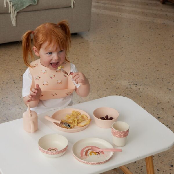 Riley Silicone Dining Set of 2 - Peach