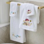 Mushroom Meadow Bath Towel & Face Washer in Organza Bag