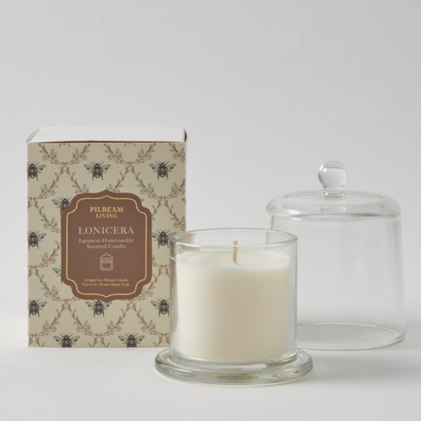 Lonicera Glass Cloche Scented Candle - Japanese Honeysuckle