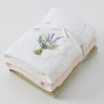 Floral Garden Face Washer Set of 3 (2 Plain)