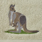 Kangaroo Hand Towel Set of 2 (1 Plain)