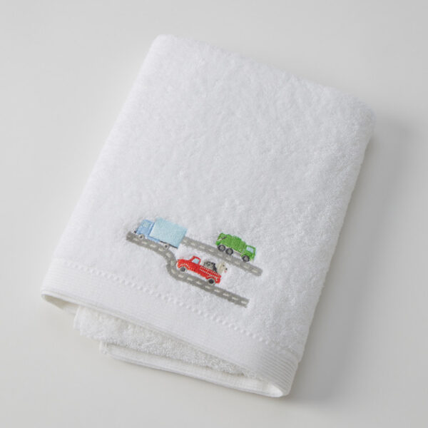 Trucking Along Bath Towel & Face Washer in Organza Bag