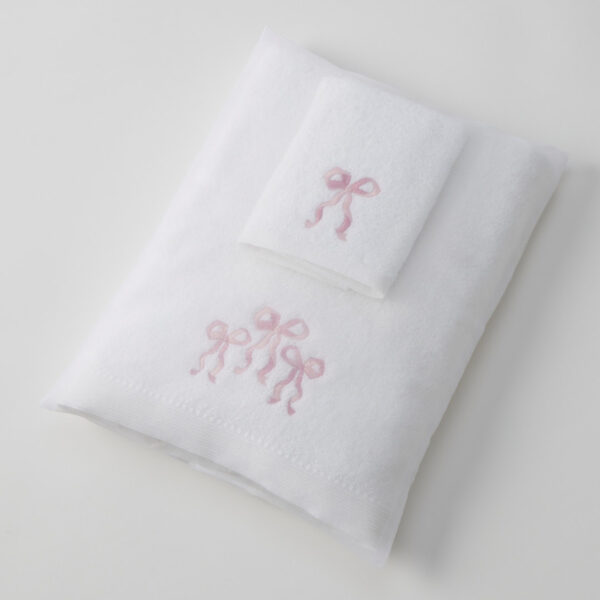 Bows Love Bath Towel & Face Washer in Organza Bag