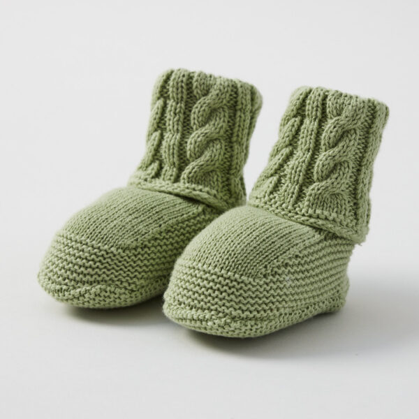 Cable Knit Green Booties