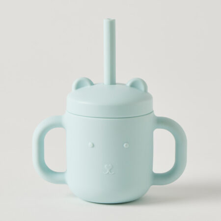 Riley Silicone Sippy Cup with Straw - Blue