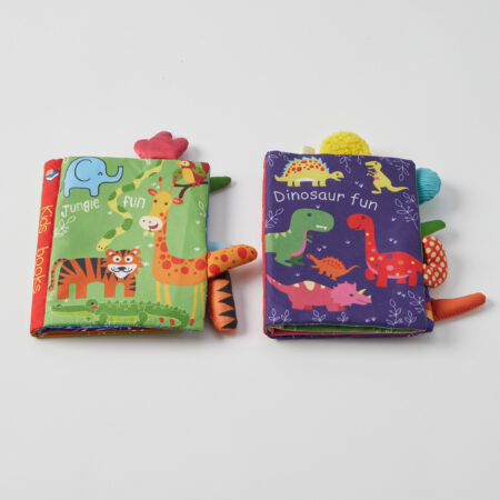 Jungle & Dinosaur Fun Fabric Books - 2 Asst Designs