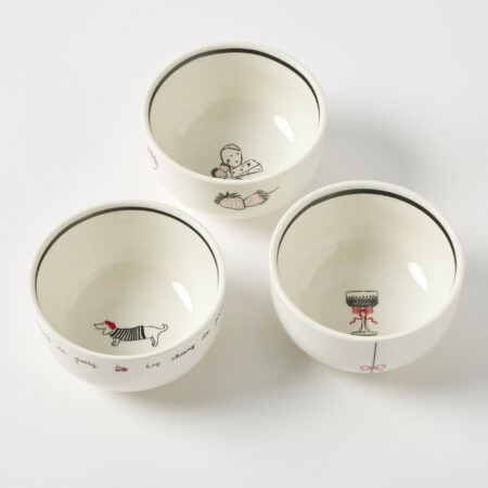 Bistro Blanc Petite Bowl 3 Asst Designs