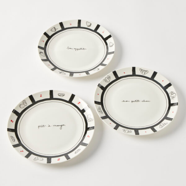 Bistro Blanc Side Plate 3 Asst Designs
