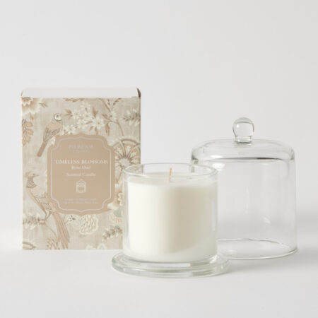 Timeless Blooms Glass Cloche Scented Candle – Rose Oud (EHFR147)