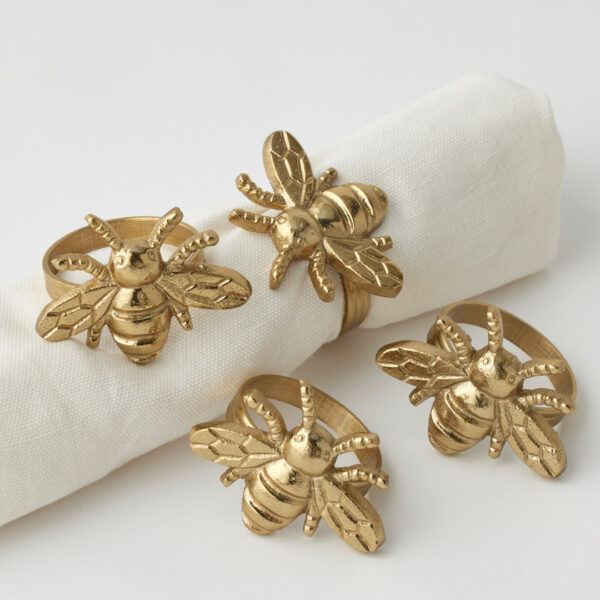 Bee Napkin Rings Set of 4