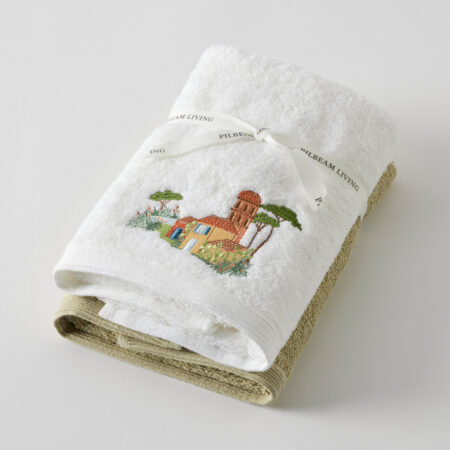 Valletta Hand Towel Set of 2 (1 Plain)