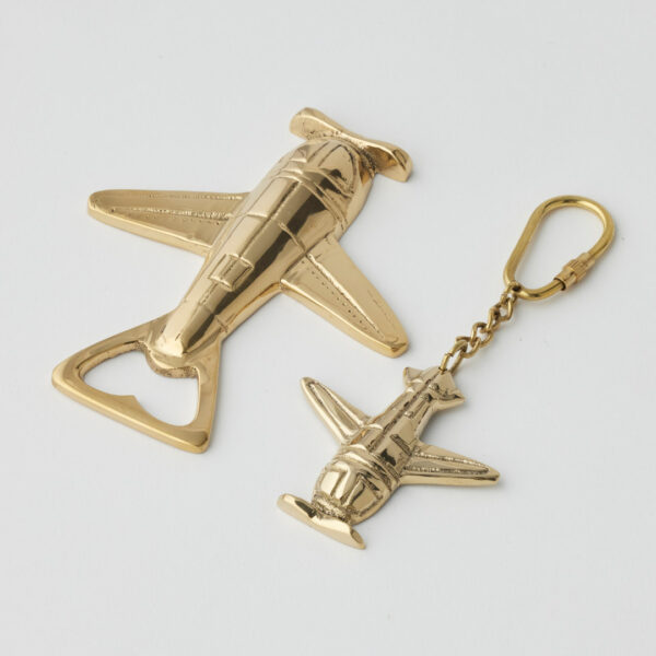 Plane Bottle Opener & Keyring Set