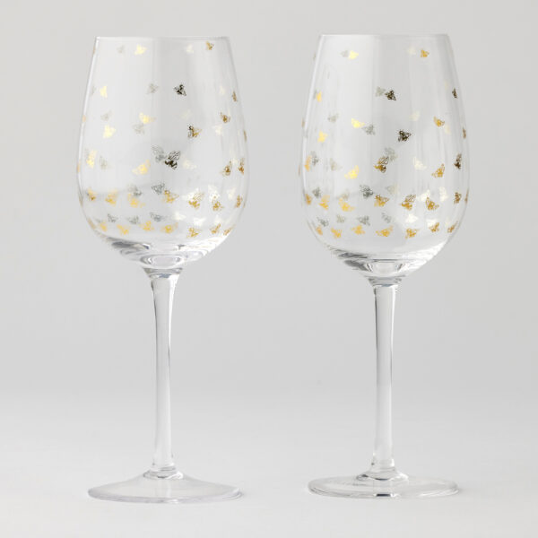 Honey Bee Wine Glasses Set of 2 - 450ml