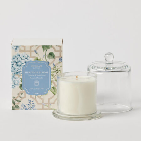 Heritage Bloom Glass Cloche Scented Candle - Tuberose & Sandalwood