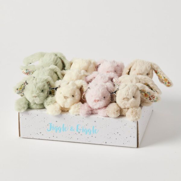 Jiggle & Giggle Floral Bunny Keychain CDU 12pcs/4 Asst