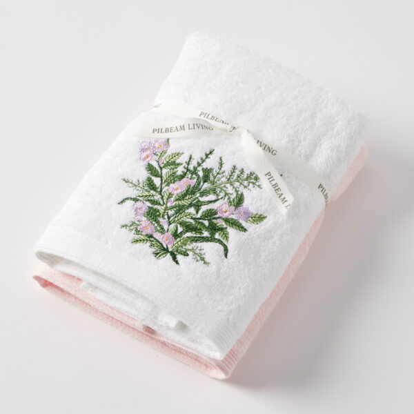 Country Garden Hand Towel Set of 2 (1 Plain)