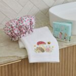 Jiggle & Giggle Mushroom Meadow Bath Towel & Face Washer in Organza Bag