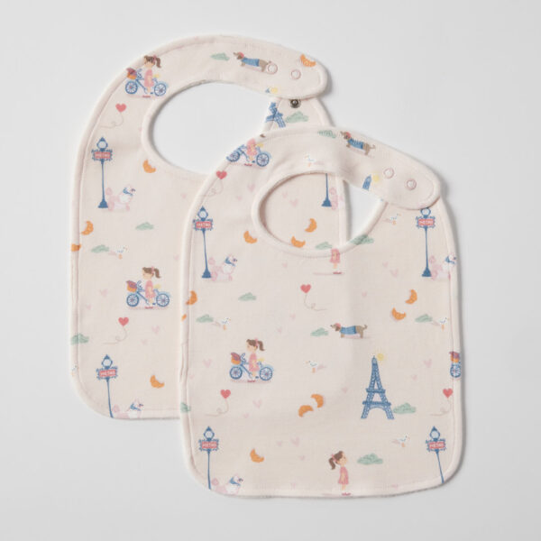 Jiggle & Giggle Bonjour Paris Jersey Bib set of 2