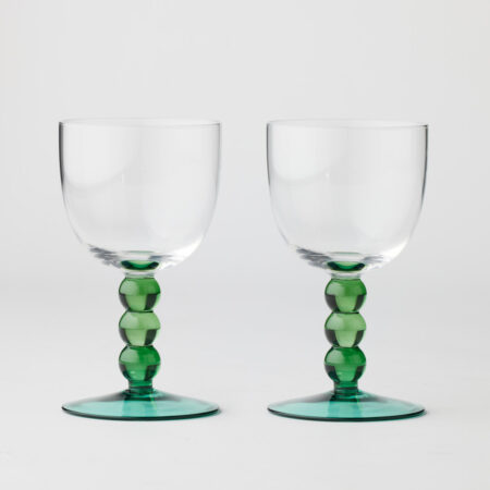 Nora Goblet Glasses Set of 2 - Green
