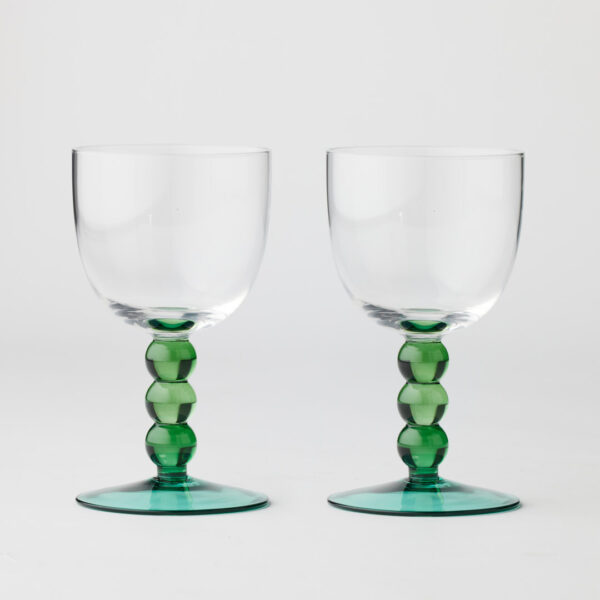 Nora Goblet Glasses Set of 2 - Green