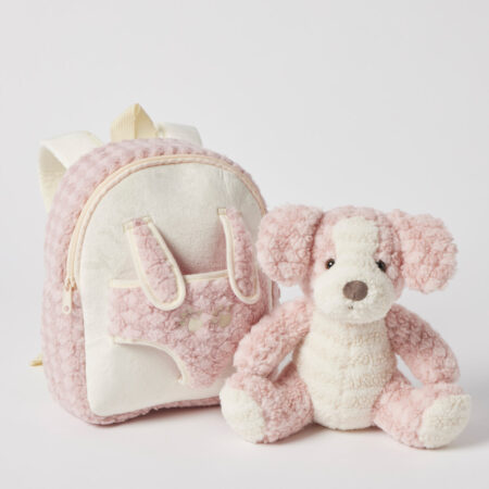 Jiggle & Giggle Plush Puppy Buddy Backpack - Pink