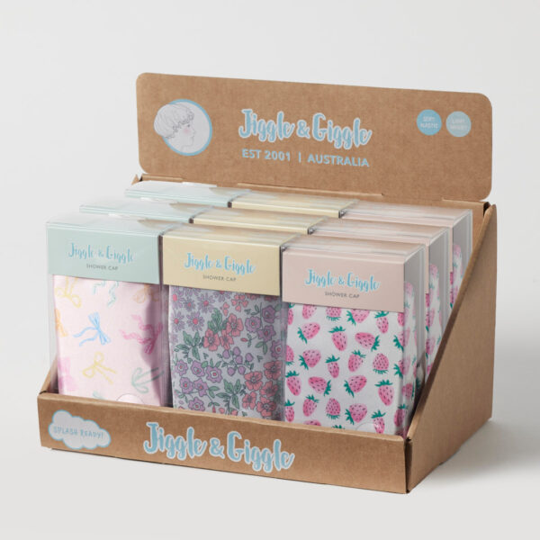 Jiggle & Giggle Shower Cap CDU 12pcs/3 Asst