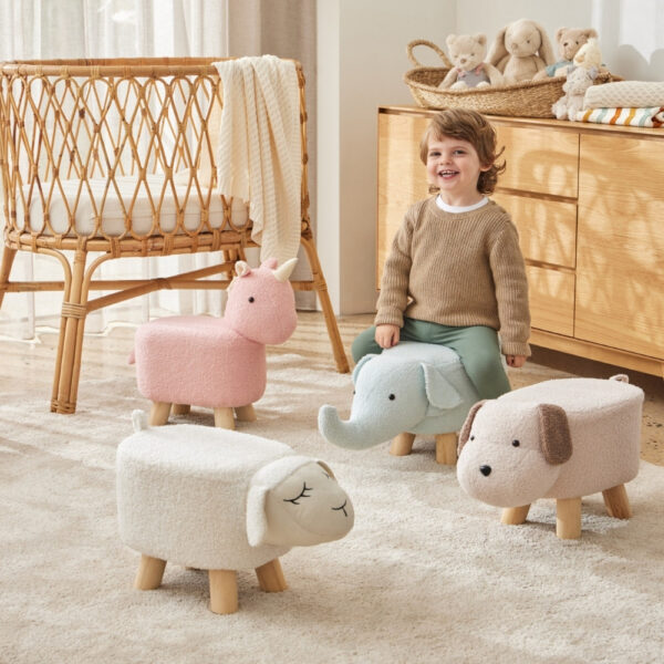 Jiggle & Giggle Elephant Bouclé Kids Stool