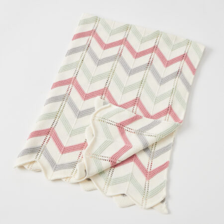Jiggle & Giggle Blush Zig-Zag Knit Blanket