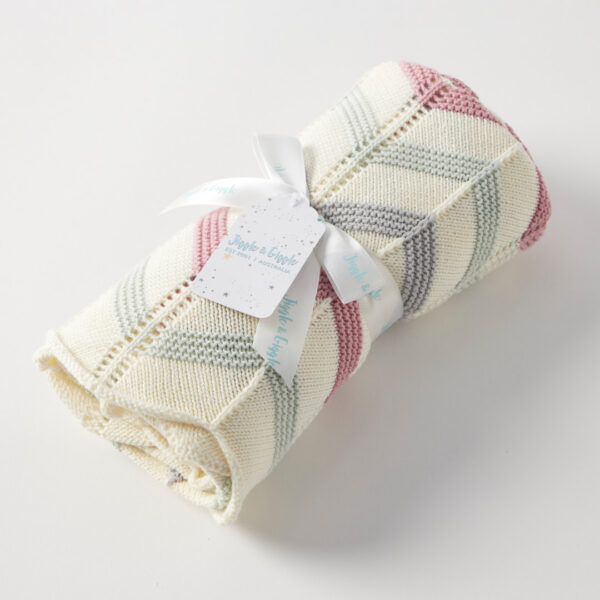 Jiggle & Giggle Brick Zig-Zag Knit Blanket