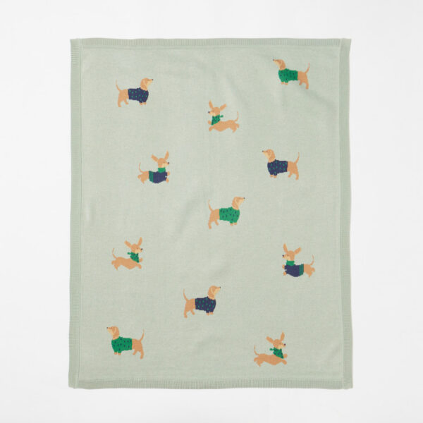 Jiggle & Giggle Dachshund Knitted Baby Blanket