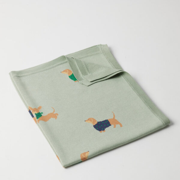 Jiggle & Giggle Dachshund Knitted Baby Blanket
