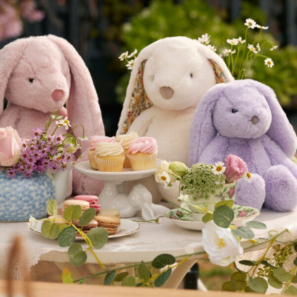 Jiggle & Giggle Floral White Bunny Medium