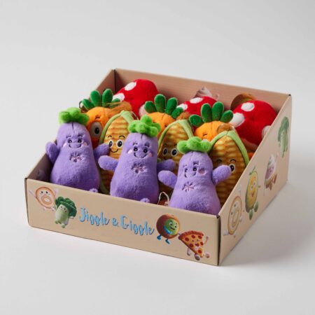 Jiggle & Giggle Munchettes - Plush Veggie Keychain CDU 12pcs/4 Asst