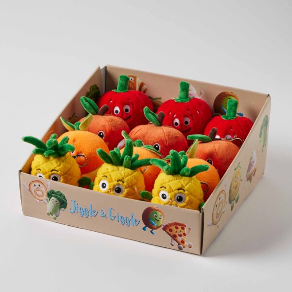 Jiggle & Giggle Munchettes - Plush Fruity Keychain CDU 12pcs/4 Asst