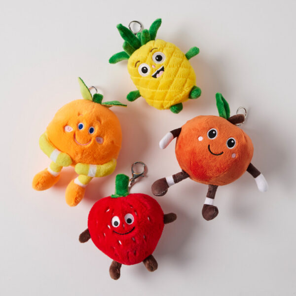Jiggle & Giggle Munchettes - Plush Fruity Keychain CDU 12pcs/4 Asst