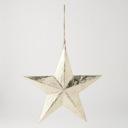 Star Paper Mache Hanging Ornament Large