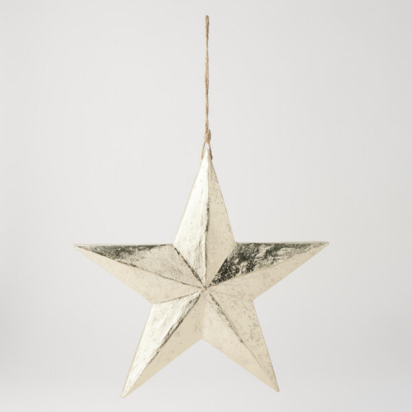Star Paper Mache Hanging Ornament Large