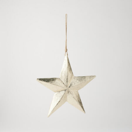 Star Paper Mache Hanging Ornament Small