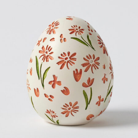 Floral Egg Sculpture Russet
