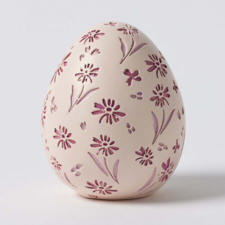 Floral Egg Sculpture Pink