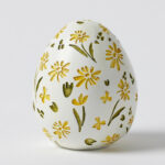 Floral Egg Sculpture Yellow