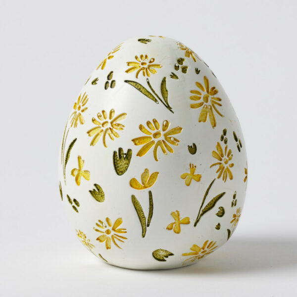 Floral Egg Sculpture Yellow