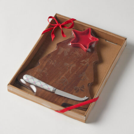Evergreen Cheeseboard with Condiment Bowl & Knife