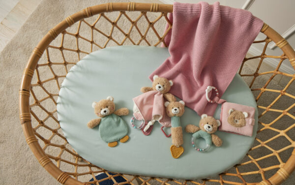 Jiggle & Giggle Hugglies Teddy Bear Rattle - Blue