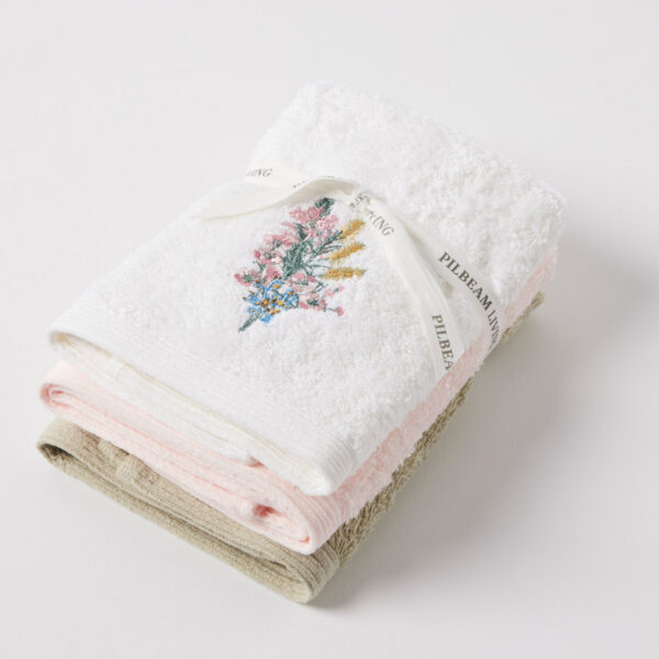 Wattle & Bloom Face Washer Set of 3 (2 Plain)